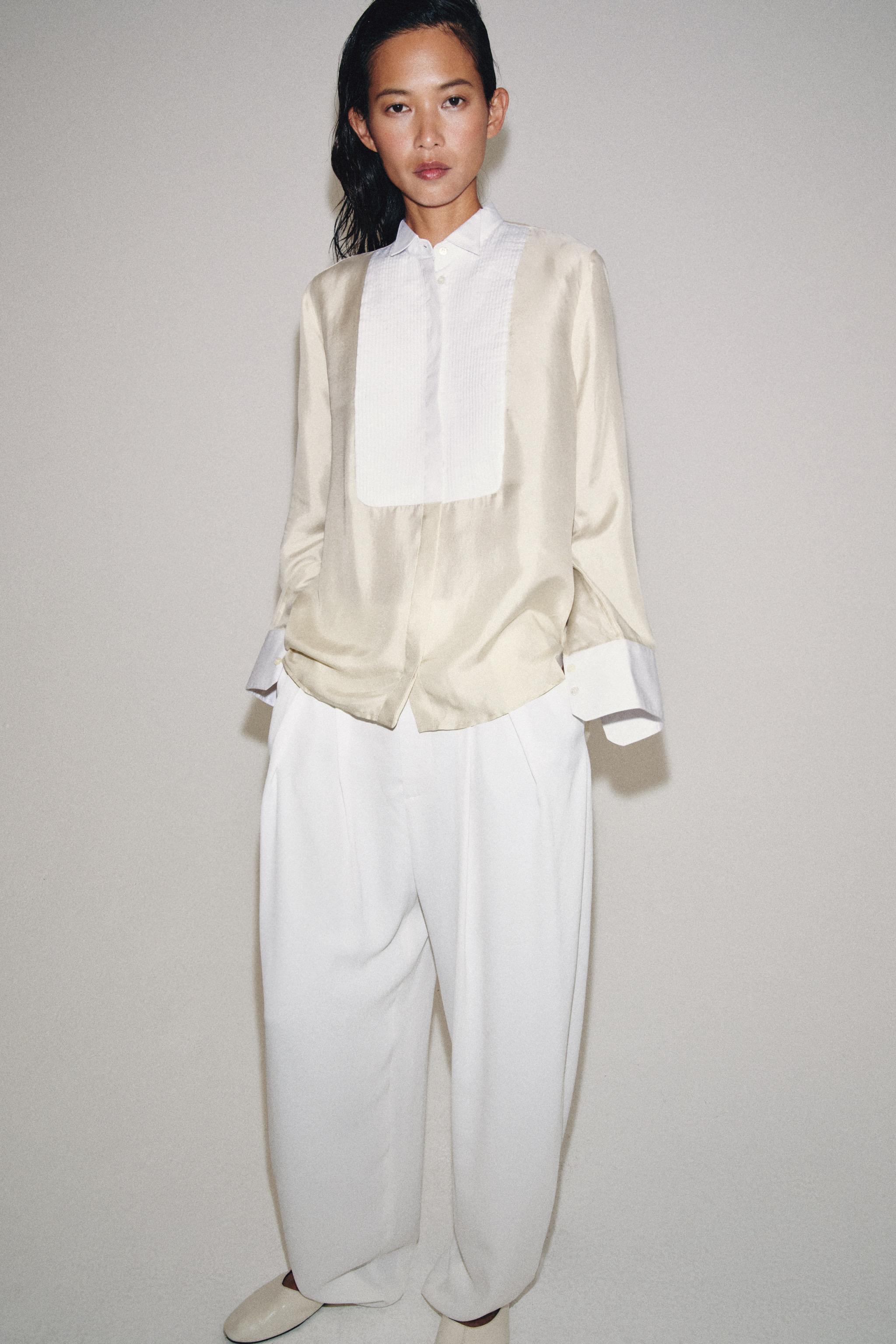 100% SILK BIB SHIRT ZW COLLECTION